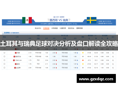 土耳其与瑞典足球对决分析及盘口解读全攻略